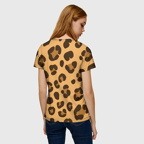 Женская футболка Коричневые пятна леопарда / 3D-принт – фото 4