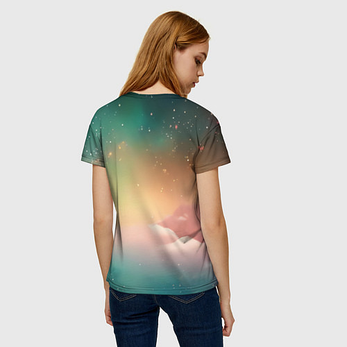 Женская футболка Милый лисенок спит на облаке / 3D-принт – фото 4