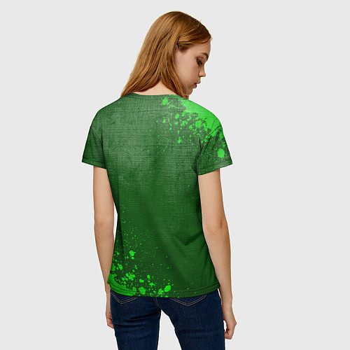 Женская футболка Scorpions - green gradient вертикально / 3D-принт – фото 4