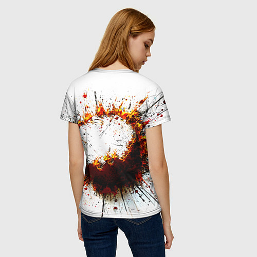 Женская футболка Футбольный мяч на белом / 3D-принт – фото 4