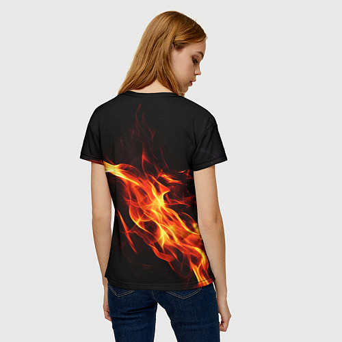 Женская футболка Сектор газа фон огня / 3D-принт – фото 4