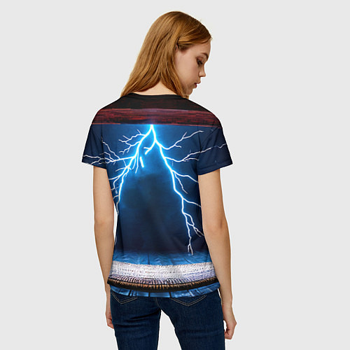 Женская футболка Айкидоист и молния / 3D-принт – фото 4