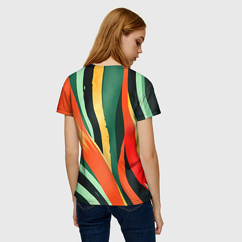 Женская футболка Тропическая жаркая абстракция / 3D-принт – фото 4