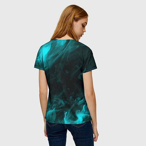 Женская футболка Neon smoke / 3D-принт – фото 4