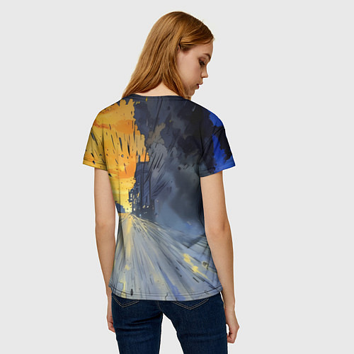 Женская футболка Красная BMW на скорости / 3D-принт – фото 4