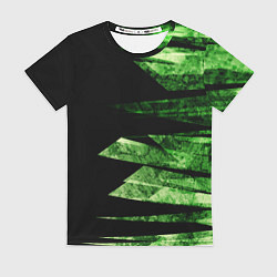 Женская футболка Color green black