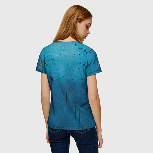 Женская футболка Бойцовские перчатки на синем / 3D-принт – фото 4