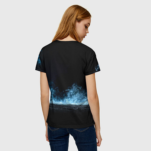 Женская футболка Черные бойцовские перчатки в дыму / 3D-принт – фото 4