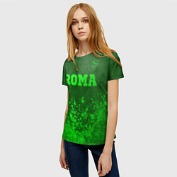 Футболка женская Roma - green gradient посередине, цвет: 3D-принт — фото 2