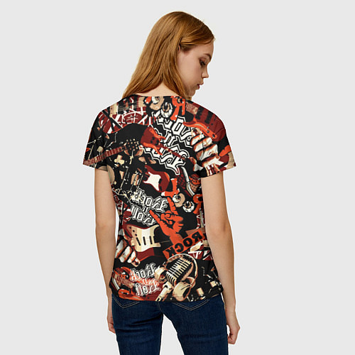 Женская футболка Nirvana Kurt Cobain на фоне гитар / 3D-принт – фото 4