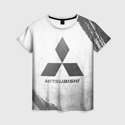 Женская футболка Mitsubishi - white gradient