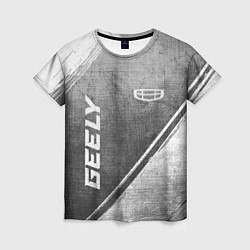 Женская футболка Geely - grey gradient вертикально