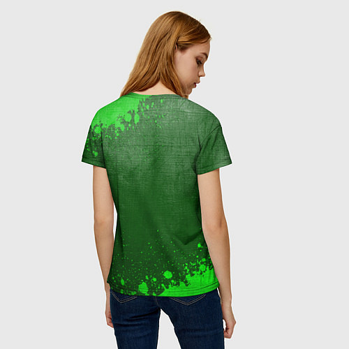 Женская футболка Portal - green gradient / 3D-принт – фото 4