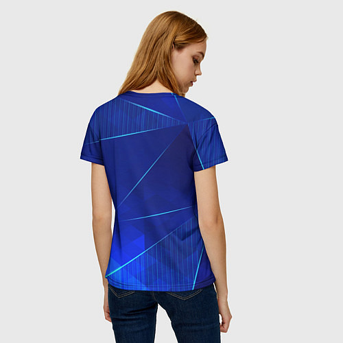 Женская футболка Leeds United blue poly / 3D-принт – фото 4