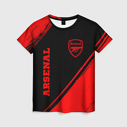Женская футболка Arsenal - red gradient вертикально