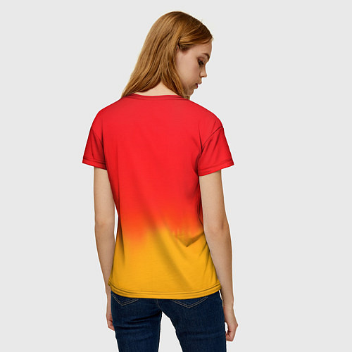 Женская футболка Абстракция с красным и желтым / 3D-принт – фото 4