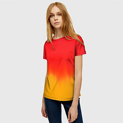 Футболка женская Абстракция с красным и желтым, цвет: 3D-принт — фото 2