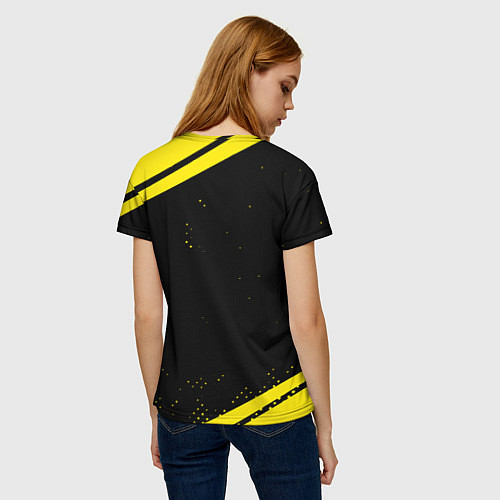 Женская футболка Borussia полосы / 3D-принт – фото 4