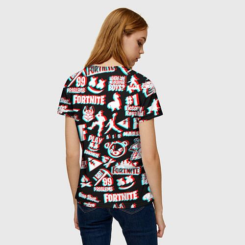 Женская футболка Fortnite glitch game / 3D-принт – фото 4