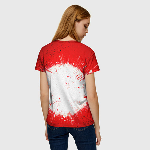 Женская футболка Воздушная гимнастка на красном / 3D-принт – фото 4
