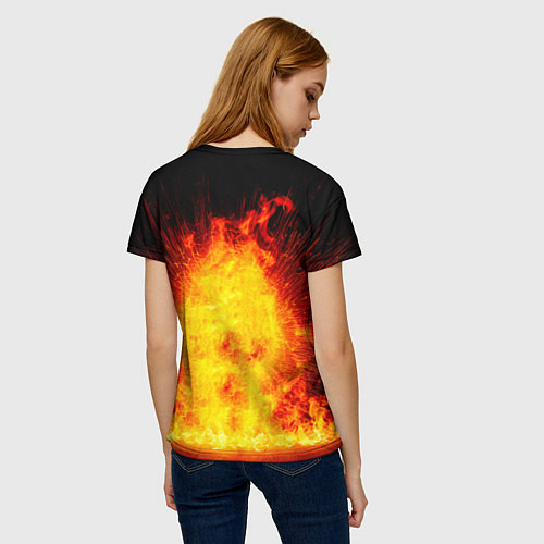 Женская футболка Волейболист в огне / 3D-принт – фото 4