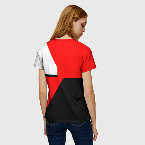 Женская футболка Манчестер юнайтед геометрия линии / 3D-принт – фото 4