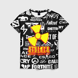 Футболка женская Сталкер все логотипы игр, цвет: 3D-принт