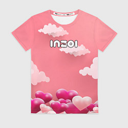 Футболка женская Inzoi сердечки и облака, цвет: 3D-принт