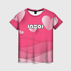 Женская футболка Inzoi розовые сердечки