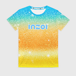 Футболка женская Inzoi лого и блестки, цвет: 3D-принт