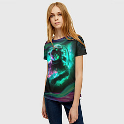 Футболка женская Космонавт неоновая дымка, цвет: 3D-принт — фото 2