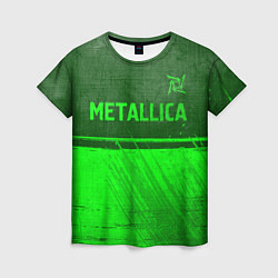 Женская футболка Metallica - green gradient посередине