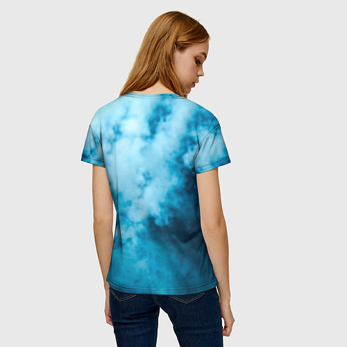 Женская футболка Бодибилдер в синем дыму / 3D-принт – фото 4