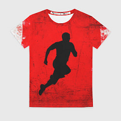 Женская футболка Спринтер на красно белом