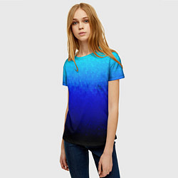Футболка женская Градиент мозаика из голубого в чёрный, цвет: 3D-принт — фото 2