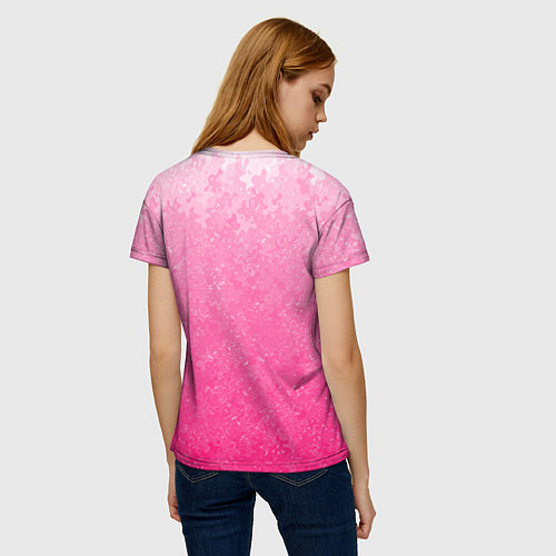 Женская футболка Розовый градиент с узором / 3D-принт – фото 4