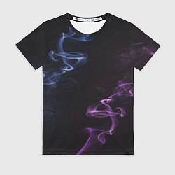 Футболка женская Color black blue pink, цвет: 3D-принт