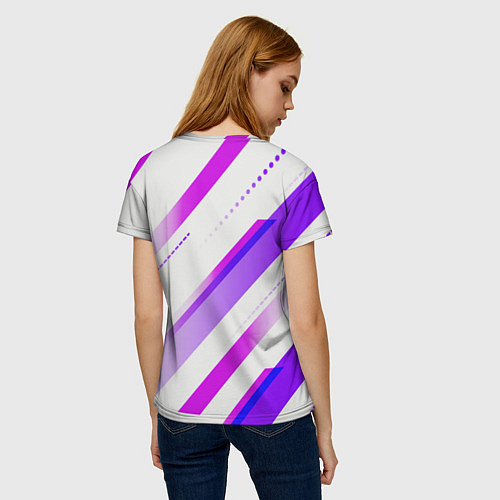 Женская футболка Color white pink / 3D-принт – фото 4