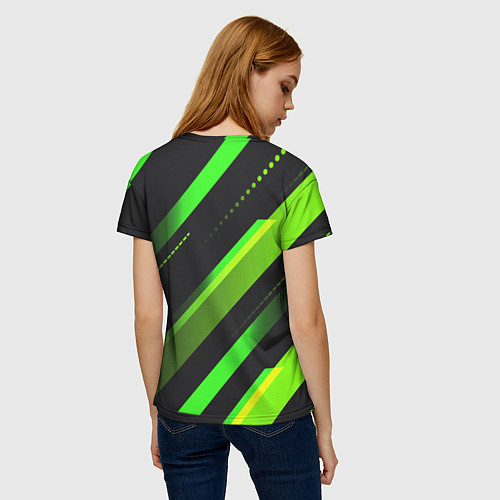 Женская футболка Color black green / 3D-принт – фото 4