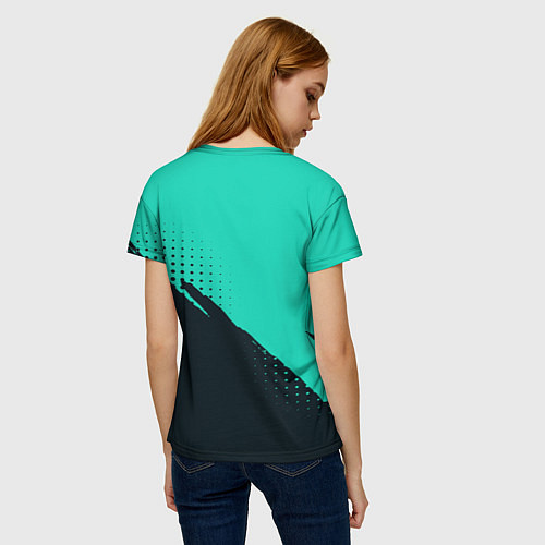 Женская футболка Color black light blue / 3D-принт – фото 4
