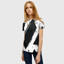 Футболка женская Color black white, цвет: 3D-принт — фото 2