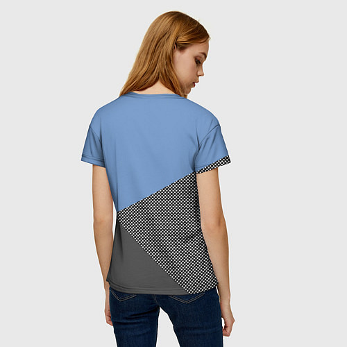 Женская футболка Сине-серый геометричный / 3D-принт – фото 4