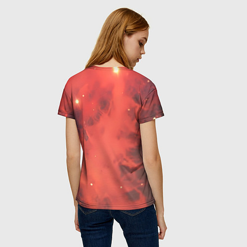 Женская футболка Девушка в космосе в костюме чужого / 3D-принт – фото 4