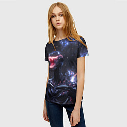 Футболка женская Чужой на фоне вселенной, цвет: 3D-принт — фото 2
