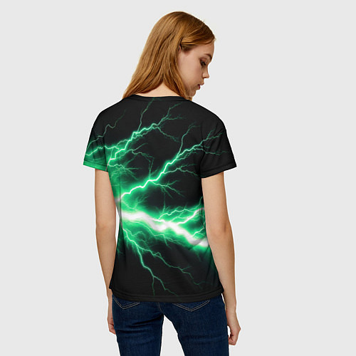 Женская футболка Lightning green / 3D-принт – фото 4