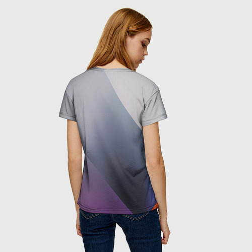 Женская футболка Color grey with stripes / 3D-принт – фото 4