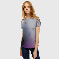 Футболка женская Color grey with stripes, цвет: 3D-принт — фото 2
