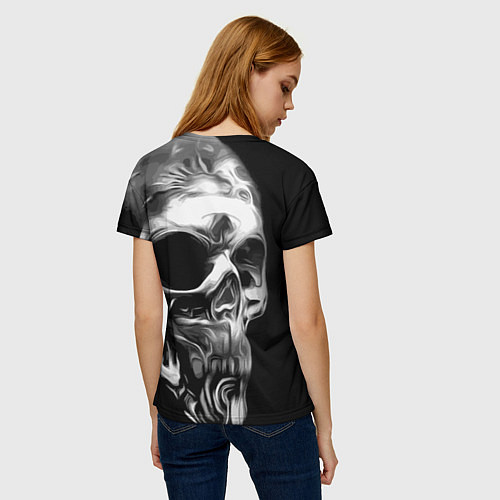 Женская футболка Стилизованный череп / 3D-принт – фото 4