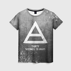 Женская футболка Thirty Seconds to Mars - grey gradient