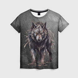 Футболка женская The fierce wolf, цвет: 3D-принт